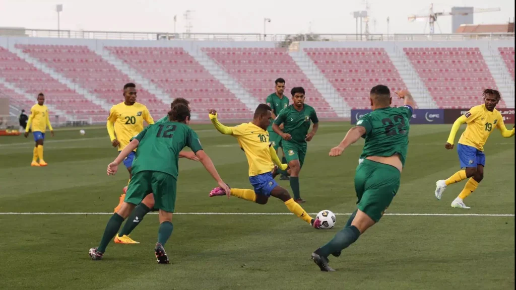 Partido de fútbol entre Islas Salón y Vanuatu.